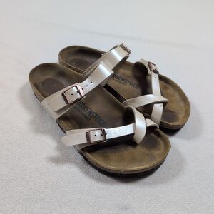 Birkenstock Mayari Women’s Graceful Pearl White Sandals Size 37 US 6 Flip Flops